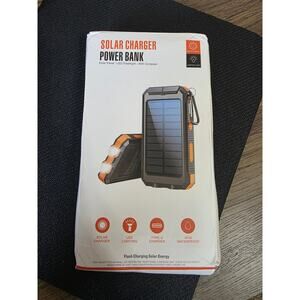 New Portable Solar Charger 20000mAh Power Bank 2 LED Lights/Compass